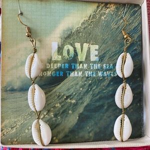 Cowrie drop earrings